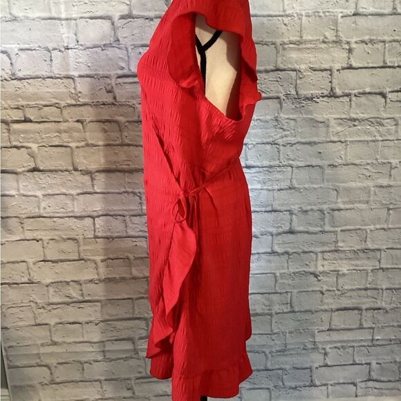 Shein Curve - Women’s Elegant Red Wrap Dress - 3XL - Picture 2 of 4